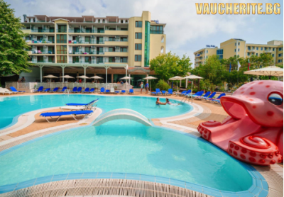 All Inclusive + басейн и БОНУС ДЕТЕ ДО 11,99г БЕЗПЛАТНО от хотел Перла Плаза, Приморско на 50м от...